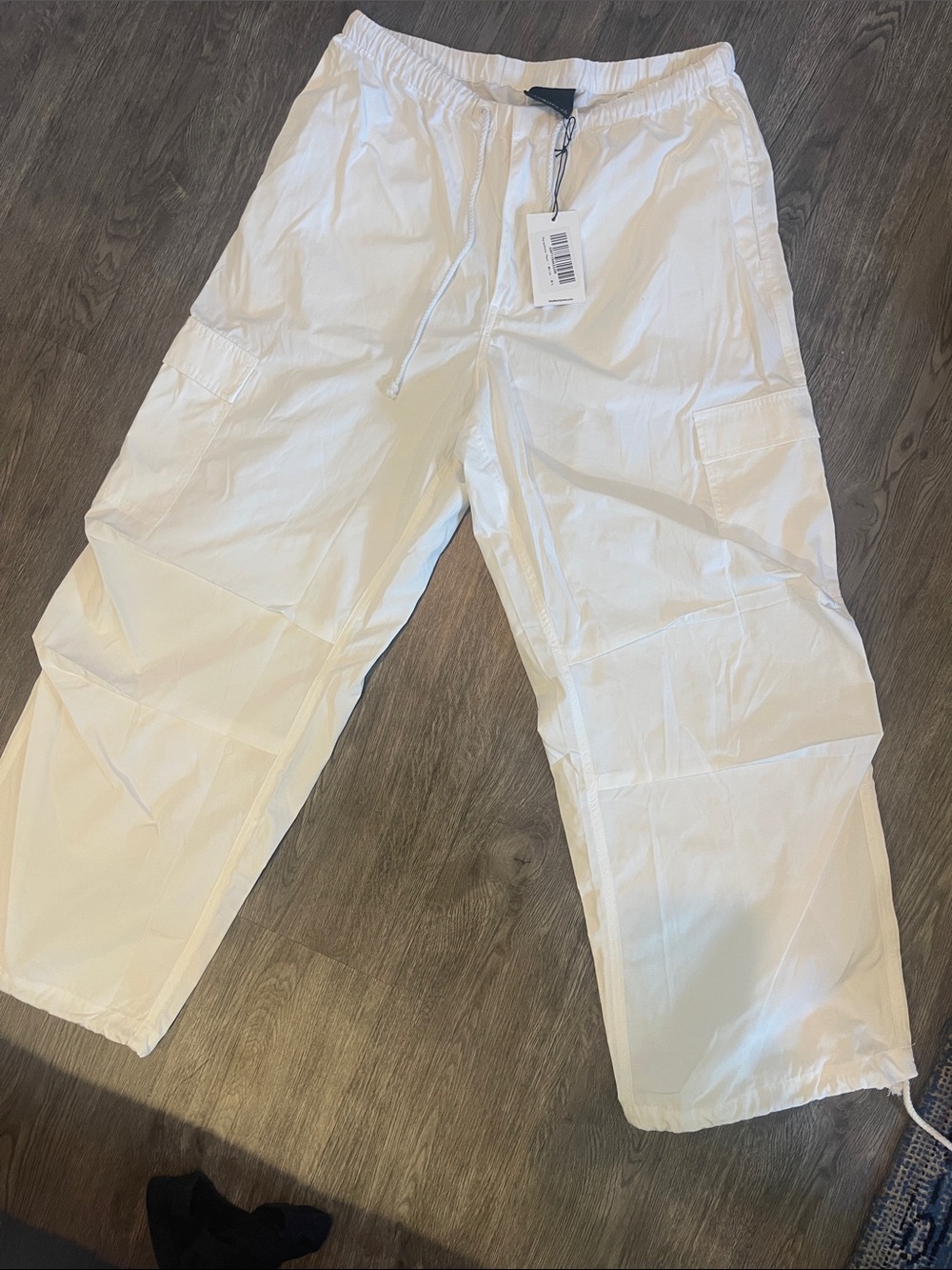 Local European White Men's Cargo Pants with Drawstring